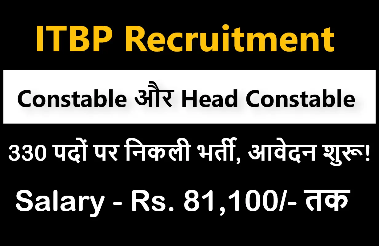 ITBP Recruitment 2024 for Constable and head constable