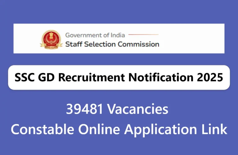 SSC GD Recruitment Notification 2025