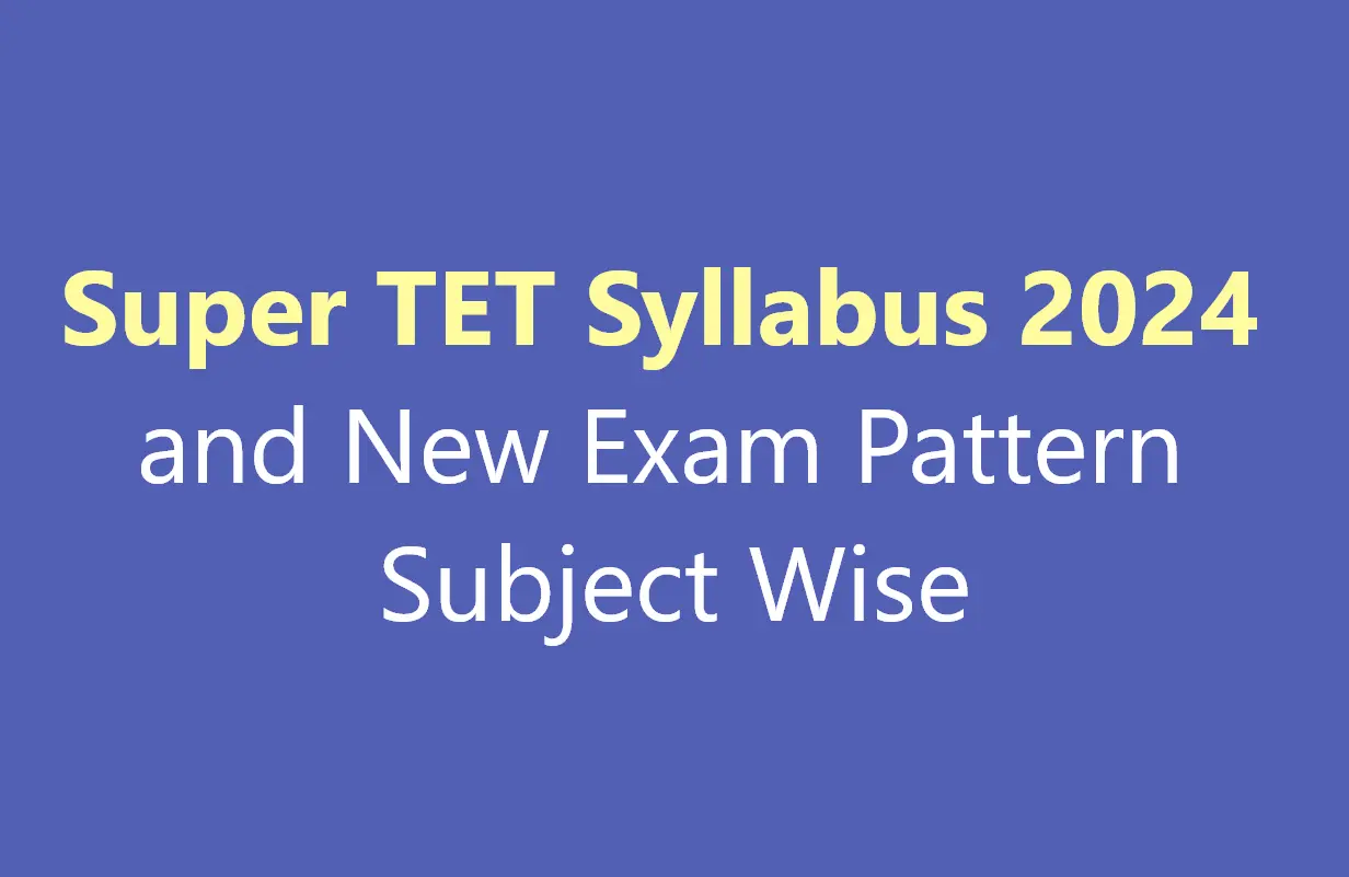 Super TET Syllabus 2024