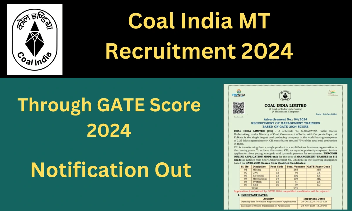 Coal India MT Recruitment 2024